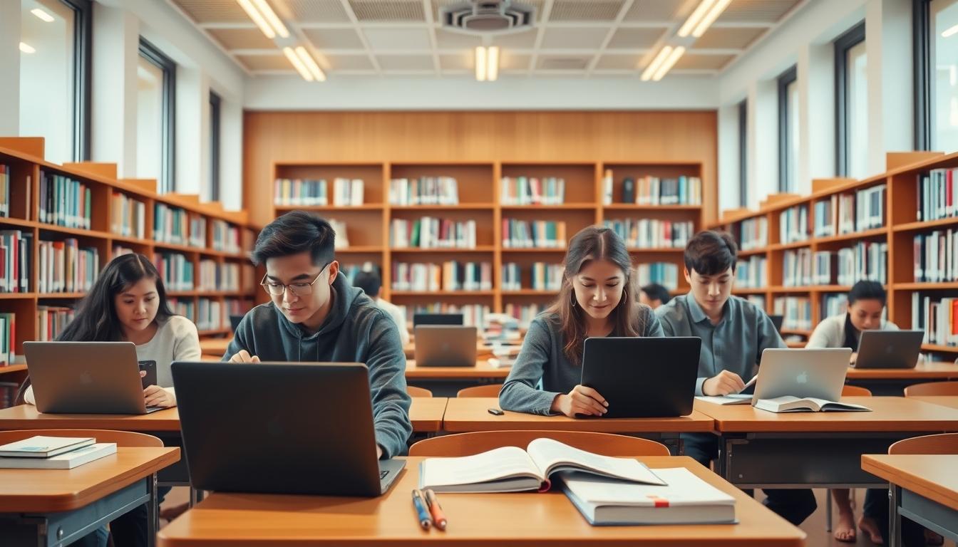 Students working in research laboratory