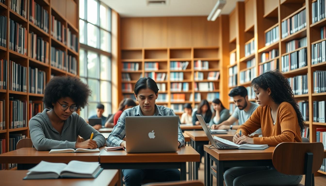 Student using learning strategies while studying